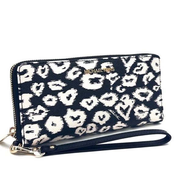 Michael Kors Large Continental Wallet Wristlet Black Multi - Picture 1 of 9